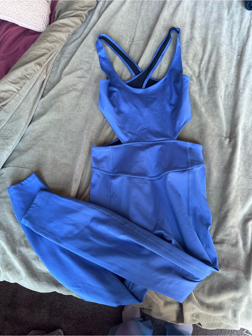 FP Movement by Free People Royal Blue Cutout Active Jumpsuit